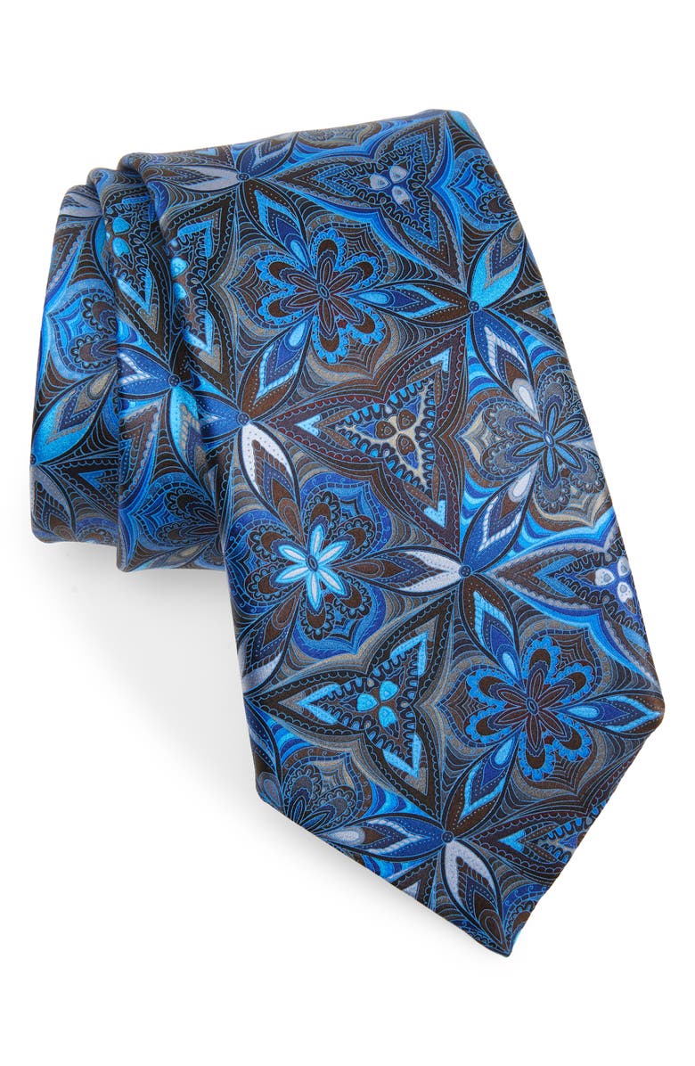 ZEGNA Floral Silk Tie, Main, color, 