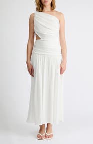 Extro & Vert Delilah One-Shoulder Cutout Detail Draped Maxi Dress