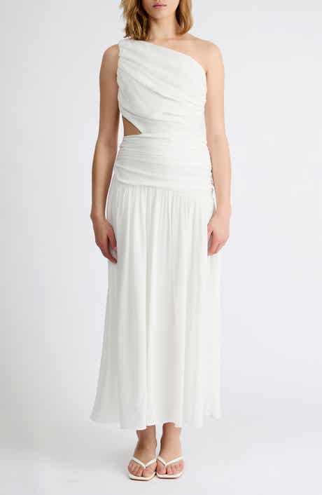 Delilah One-Shoulder Cutout Detail Draped Maxi Dress