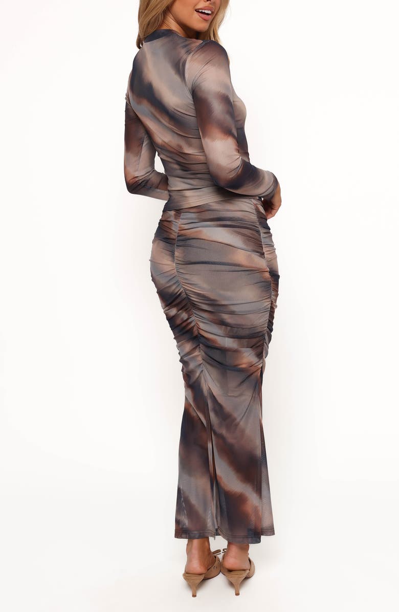 Petal & Pup Zallocco Ruched Mesh Maxi Skirt, Alternate, color, Ombre Stripe