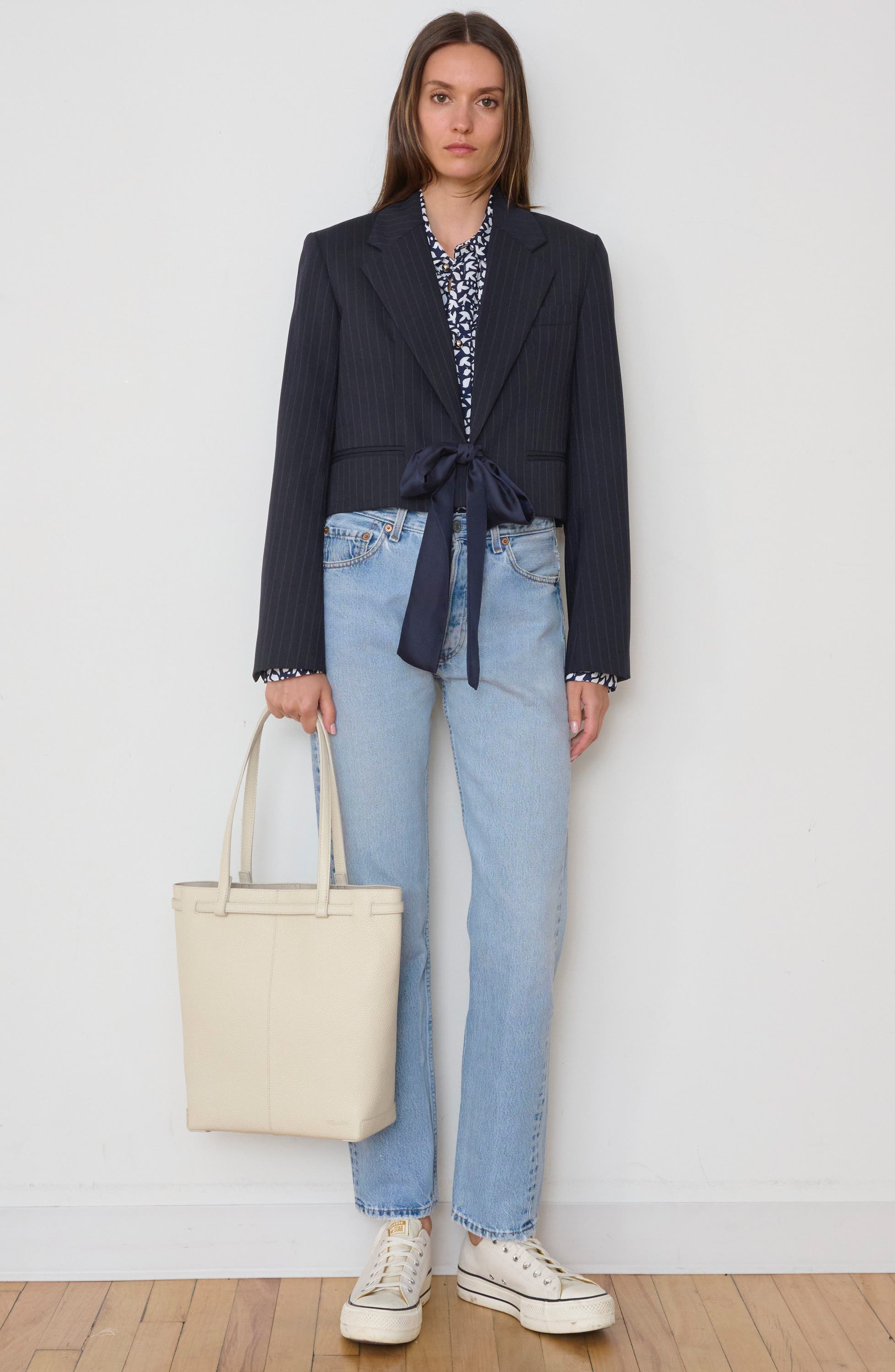 The Roxie Leather Tote, Alternate, color, COTTON WHITE