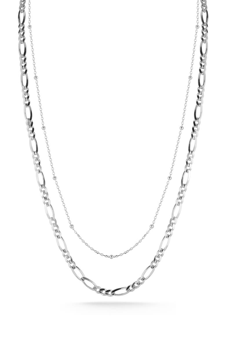 Layered Chain Necklace, Main, color, SILVER