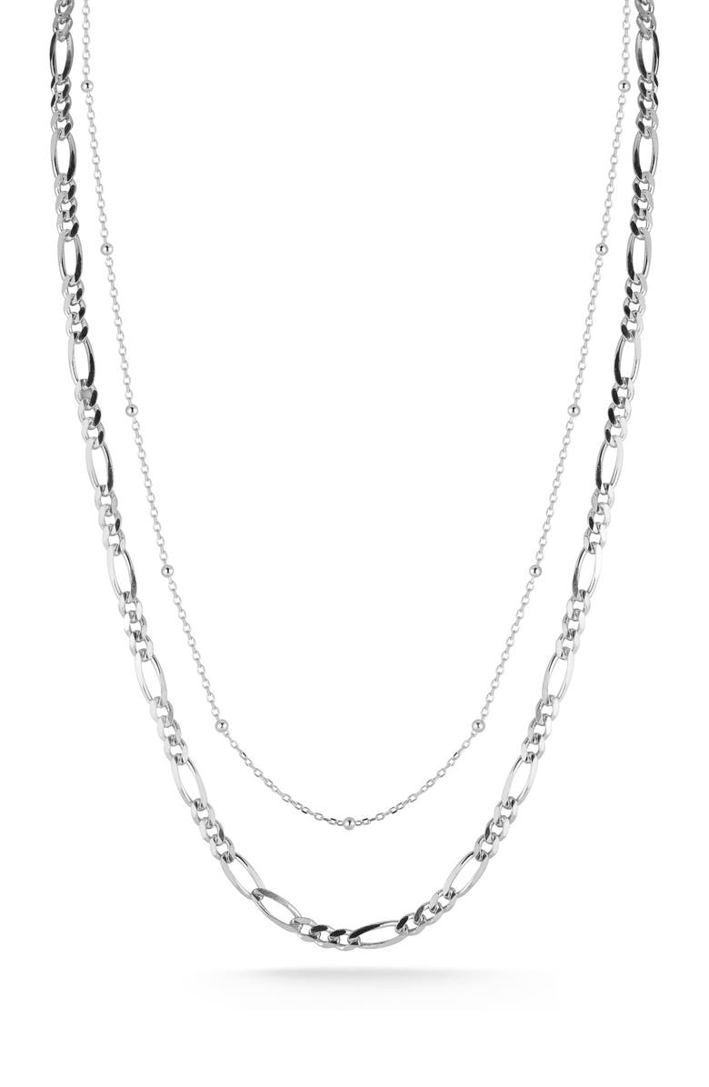 GLAZE JEWELRY Layered Chain Necklace, Main, color, Silver