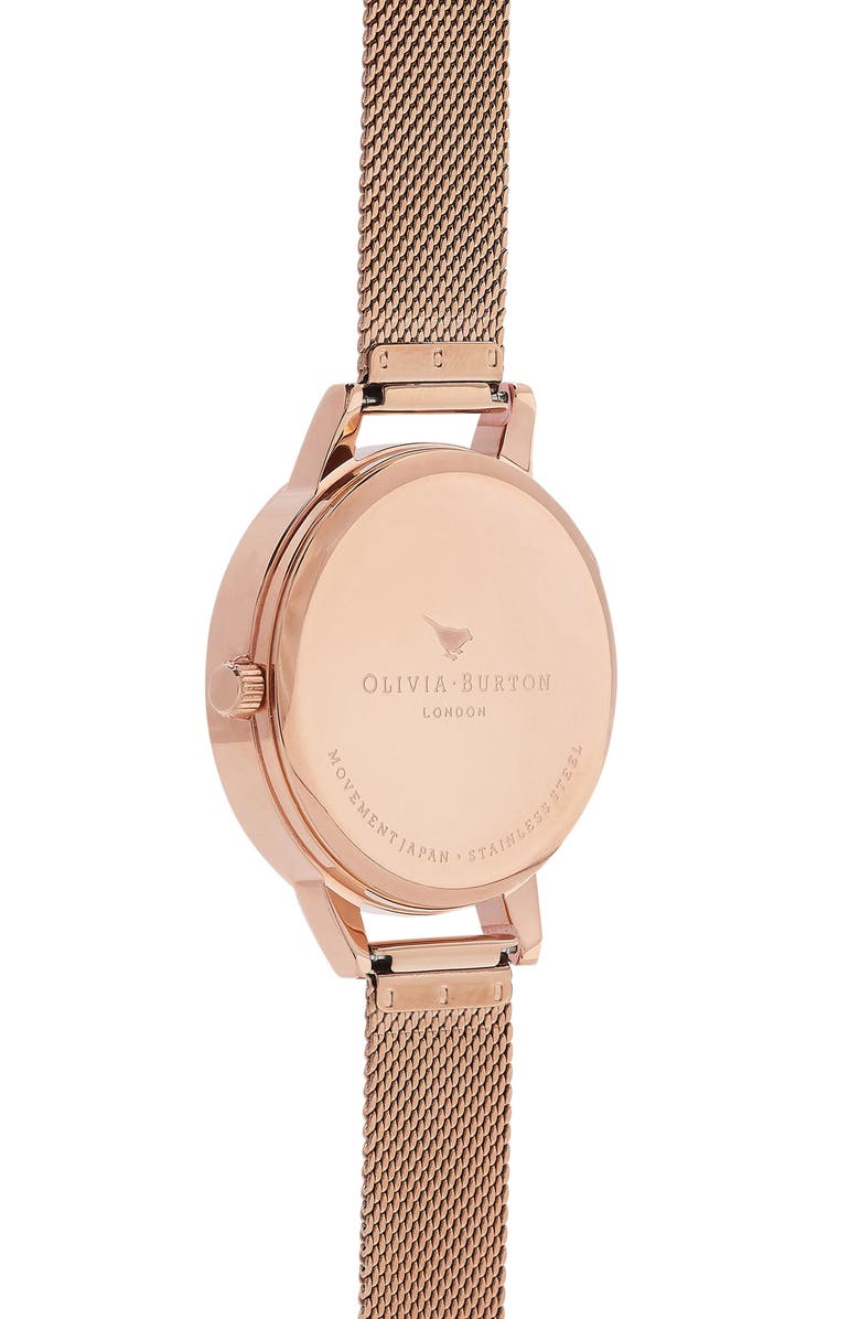 Olivia Burton Lace Detail Mesh Strap Watch, 30mm, Alternate, color, 