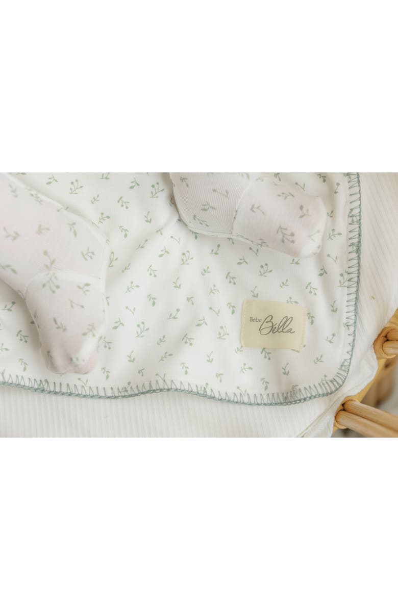 Bebe Bella Boy Cherry Rib Blanket, Alternate, color, Cream/Blue