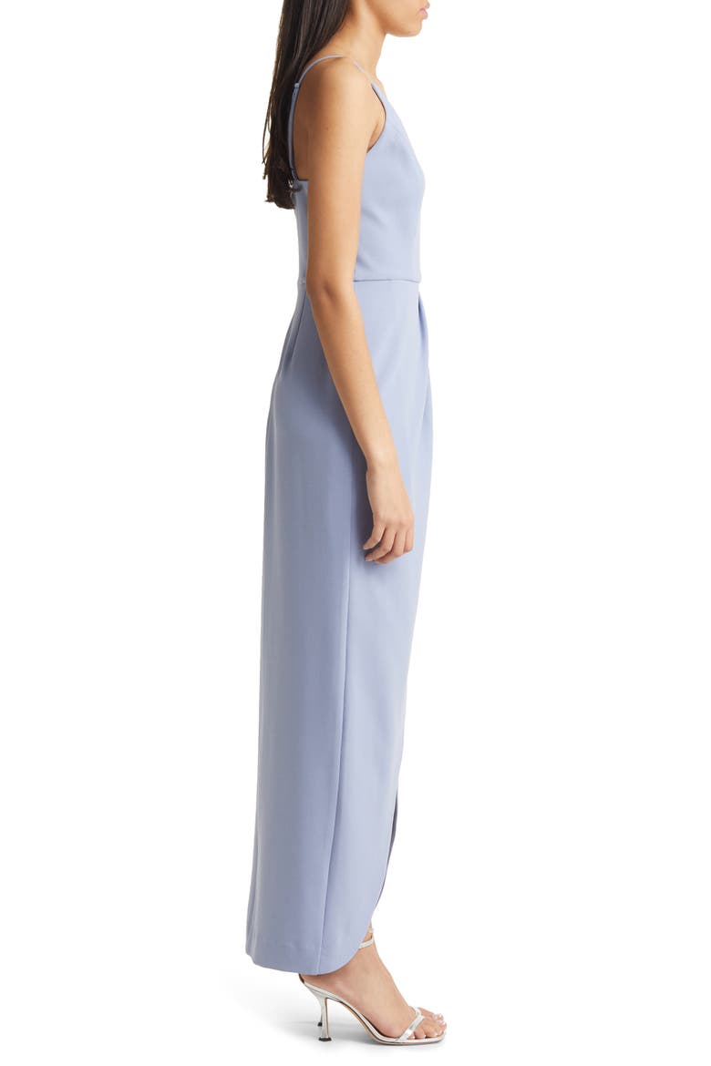 The Ines V-Neck Tulip Gown, Alternate, color, DUSTY BLUE