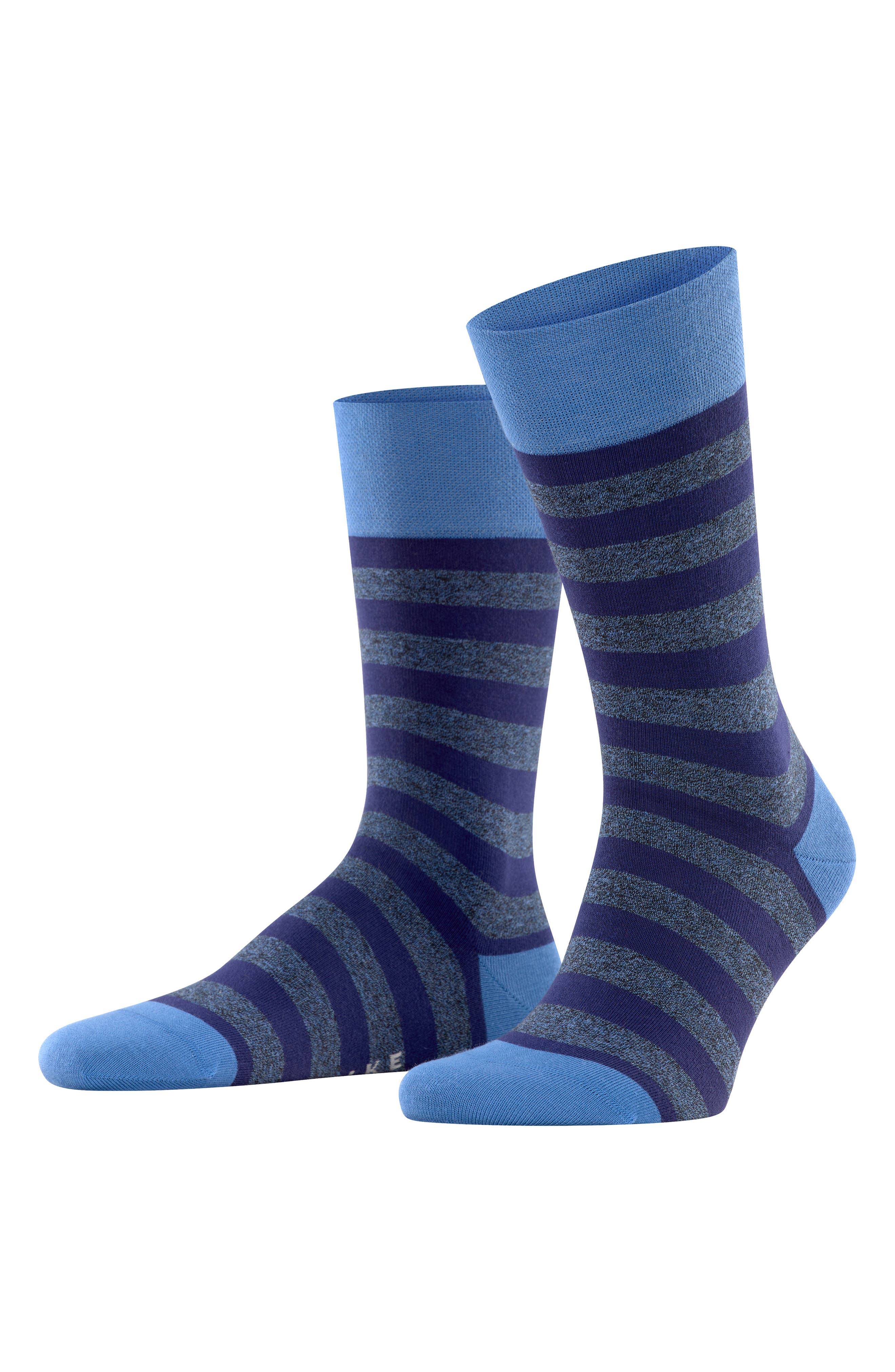 Falke Sensitive Mapped Line Crew Socks in Ocean Blue 