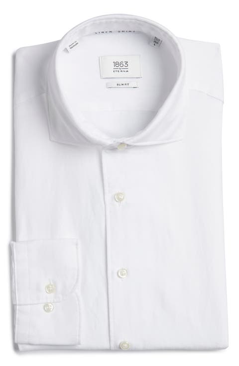 Slim Fit Cotton & Linen Dress Shirt