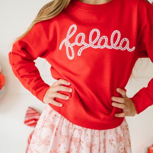 Sweet Wink Falala Patch Christmas Sweatshirt In Red