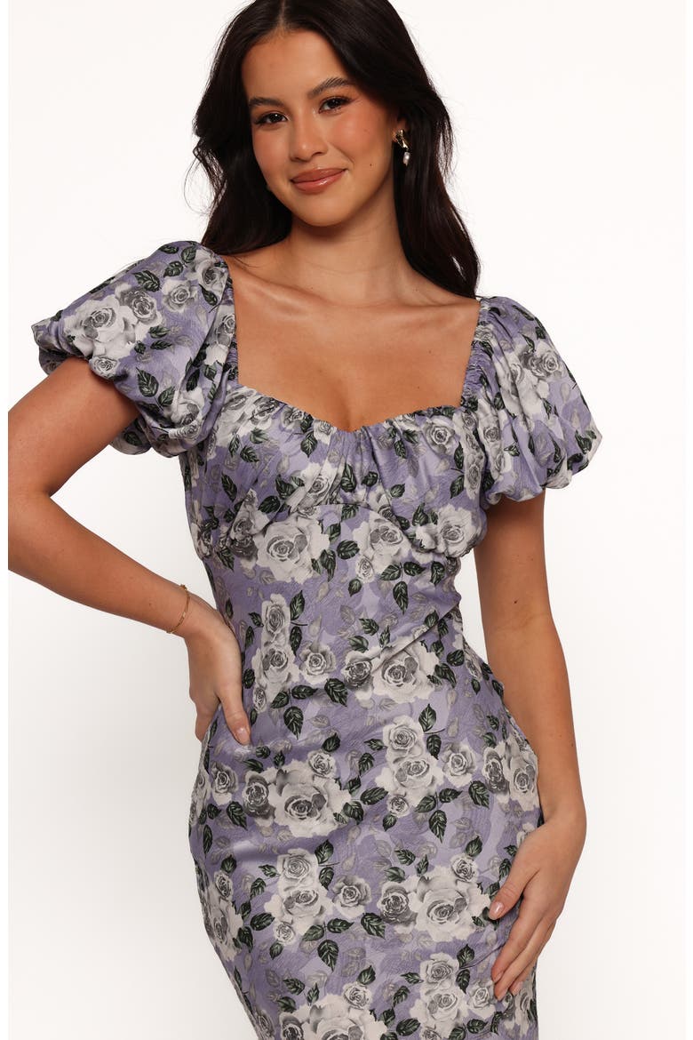 Marjorie Floral Puff Sleeve Maxi Dress, Alternate, color, LAVENDER