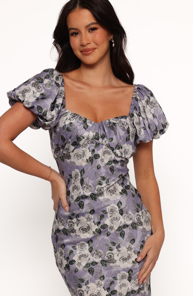 Petal & Pup Marjorie Floral Puff Sleeve Maxi Dress, Alternate, color, Lavender