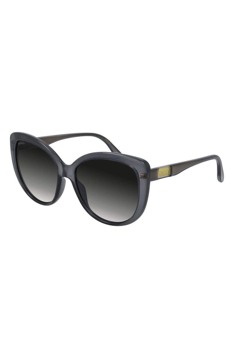 Gucci 57mm Gradient Cat Eye Sunglasses, Main, color,