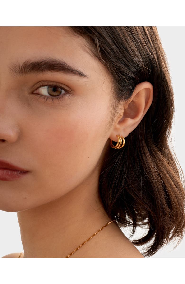 Katie Loxton Laia Waterproof Gold Illusion Hoop Earrings, Alternate, color, Gold