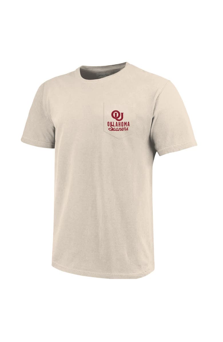 IMAGE ONE Men's Cream Oklahoma Sooners Big & Tall Mascot Overlay Essential Pocket T-Shirt, Alternate, color, 