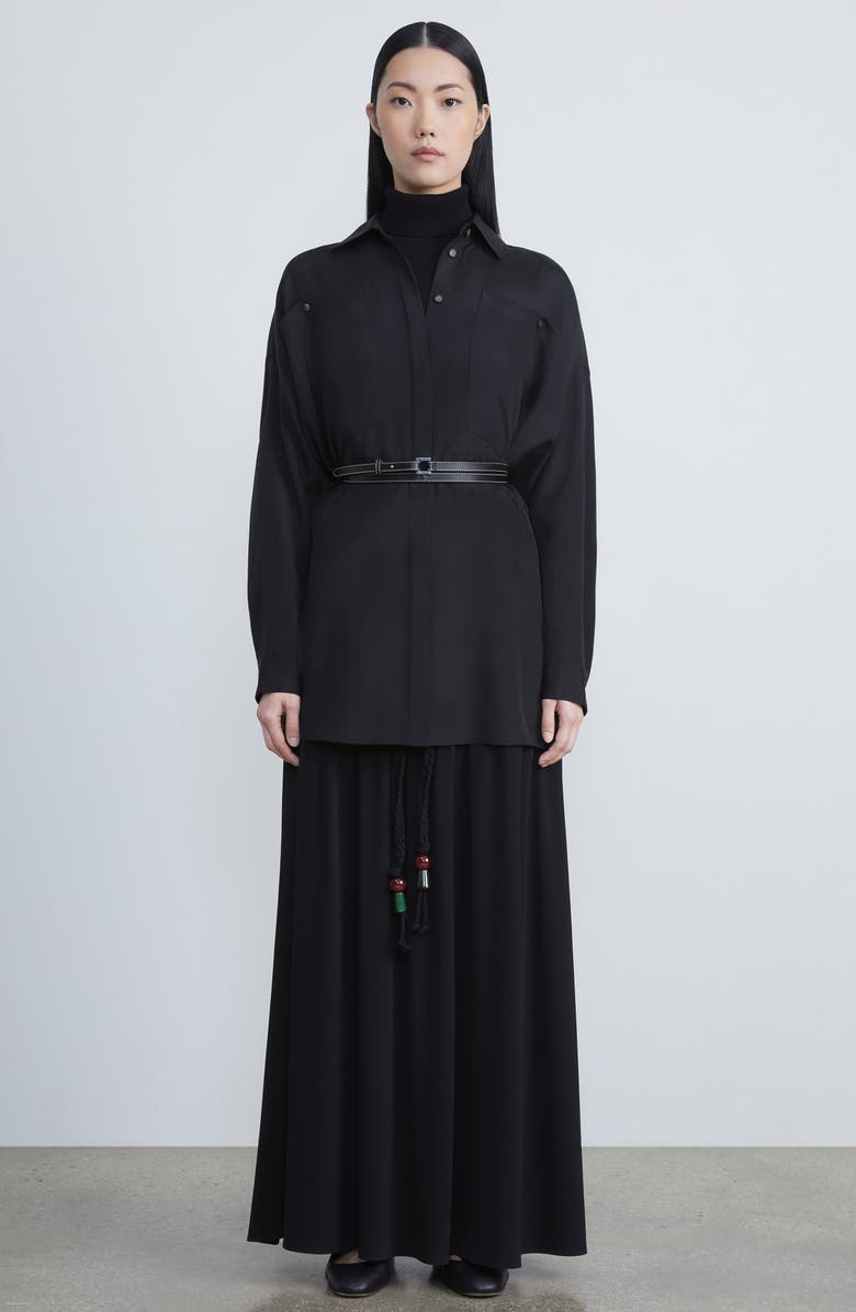 Lafayette 148 New York Scout Oversize Stretch Silk Shirt, Alternate, color, 