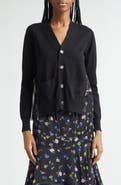 Sacai Mixed Media Pleated Floral Chiffon & Knit Cardigan
