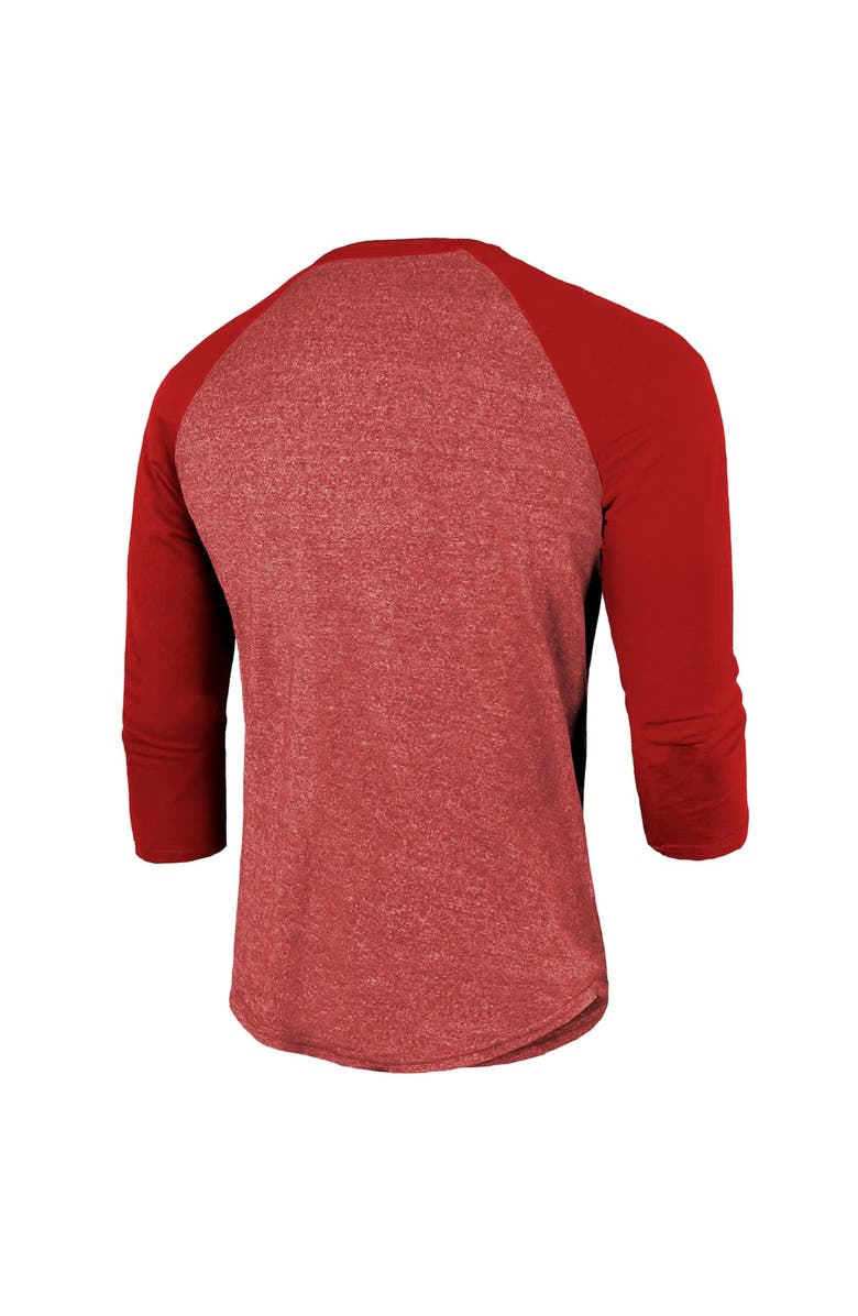 Majestic Threads Men's Majestic Threads Scarlet San Francisco 49ers 2023 NFC Champions Tri-Blend Raglan 3/4-Sleeve T-Shirt, Alternate, color, 