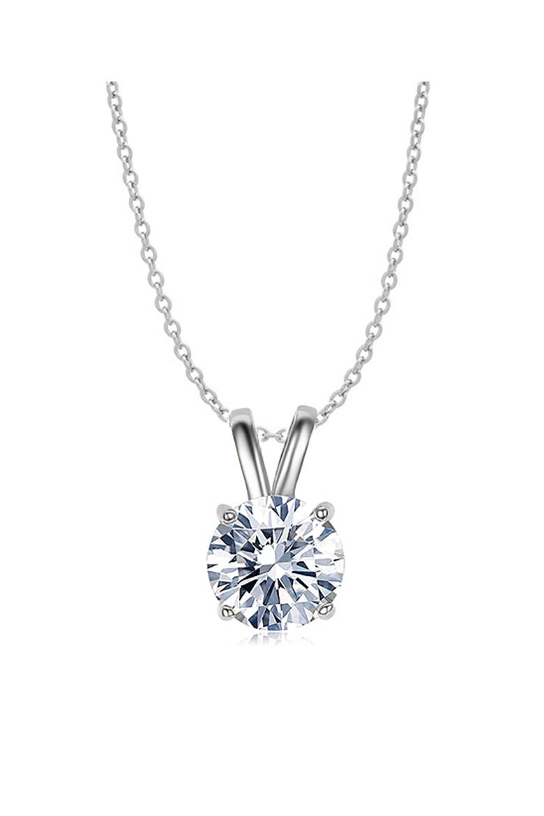Round Cut Pendant Necklace, Main, color, Silver