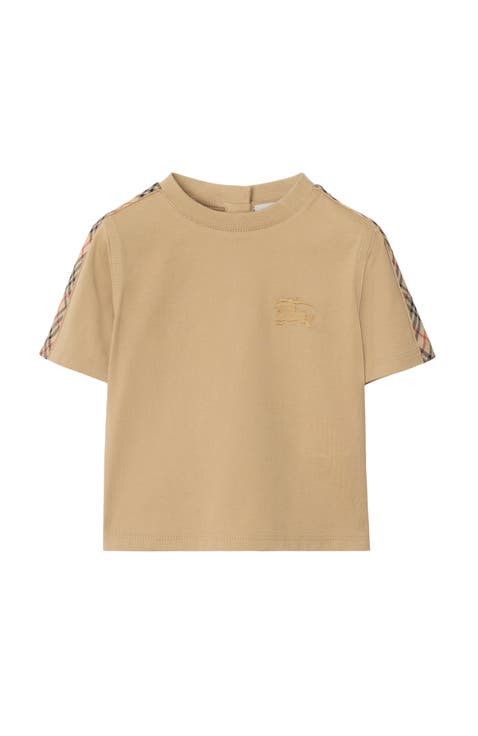 Check Trim Cotton T-shirt
