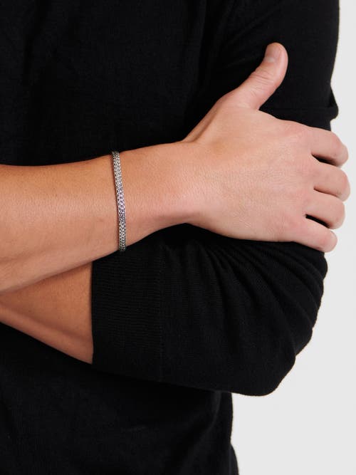 Devata Dragon Bone Oval Chain Bracelet In Silver