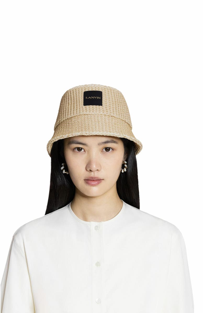 Lanvin Été Raffia Bucket Hat, Alternate, color, 