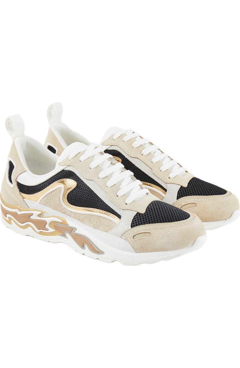 SANDRO Flame sneakers, Alternate, color, Gold