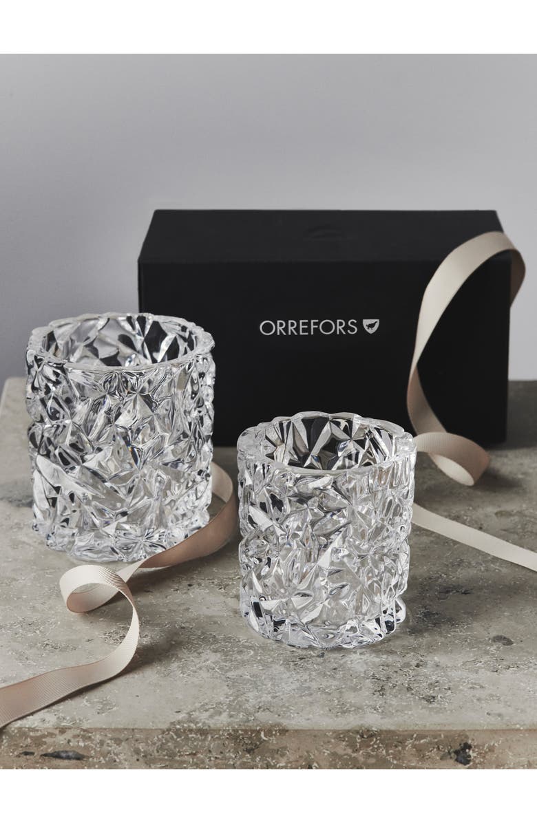 Orrefors Carat Medium Crystal Candleholder, Main, color, Clear