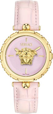Versace Medusa Heritage Leather Strap Watch, 38mm