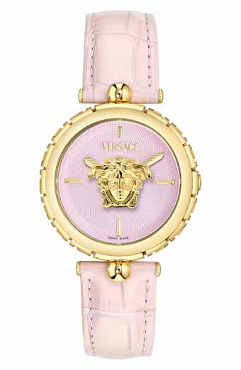 Versace Medusa Heritage Leather Strap Watch, 38mm
