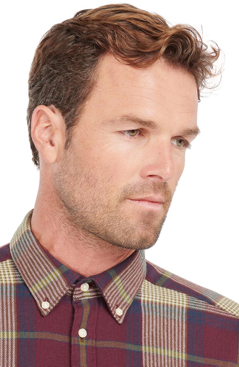 Barbour Farley Plaid Stretch Button-Down Shirt, Alternate, color, 