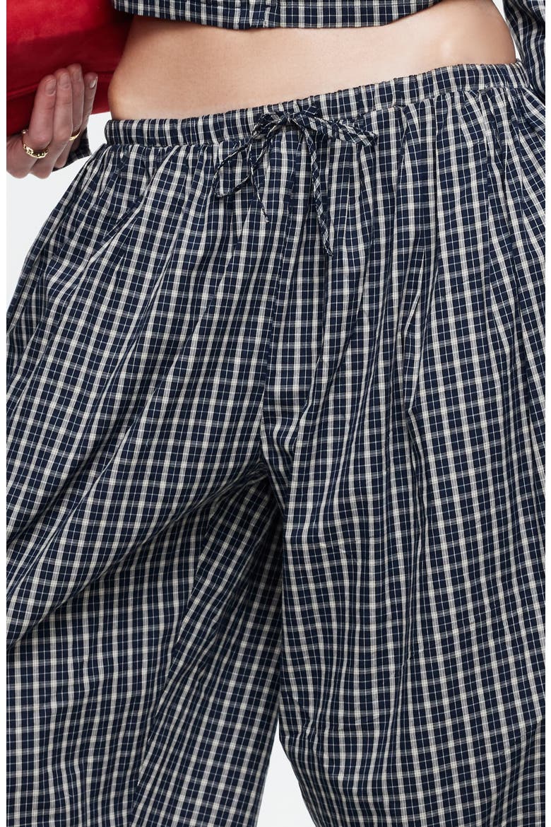 Aura Plaid Drawstring Pants, Alternate, color, NAVY LEMON PLAID