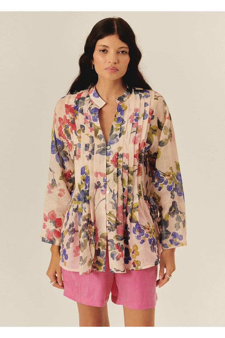 Jazlyn Floral Printed Blouse, Alternate, color, MULTI COLOR