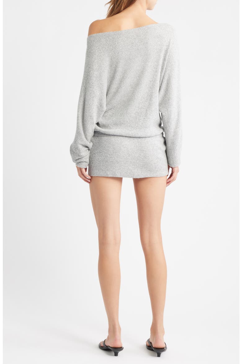 The Izzy Off the Shoulder Long Sleeve Sweater Minidress, Alternate, color, HEATHER GREY