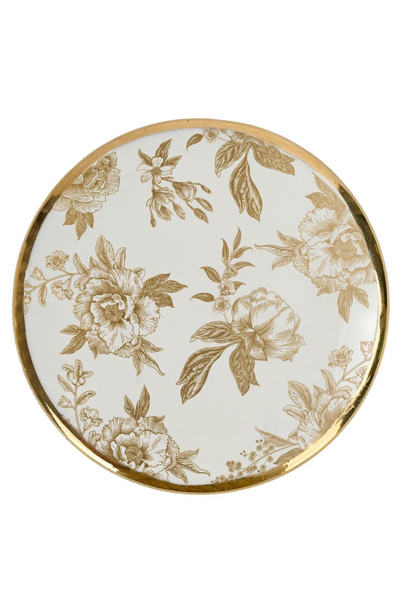SWEET WATER DECOR Gold Delft Trinket Dish with Lid, Alternate, color, Gold Delft