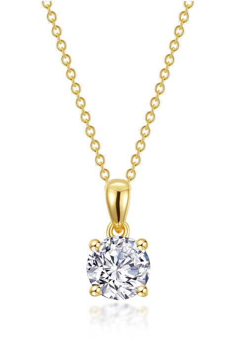Simulated Diamond Solitaire Necklace