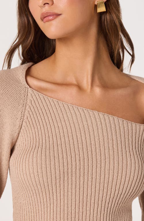 Astr The Label Asymmetric Neck Sweater In Neutral
