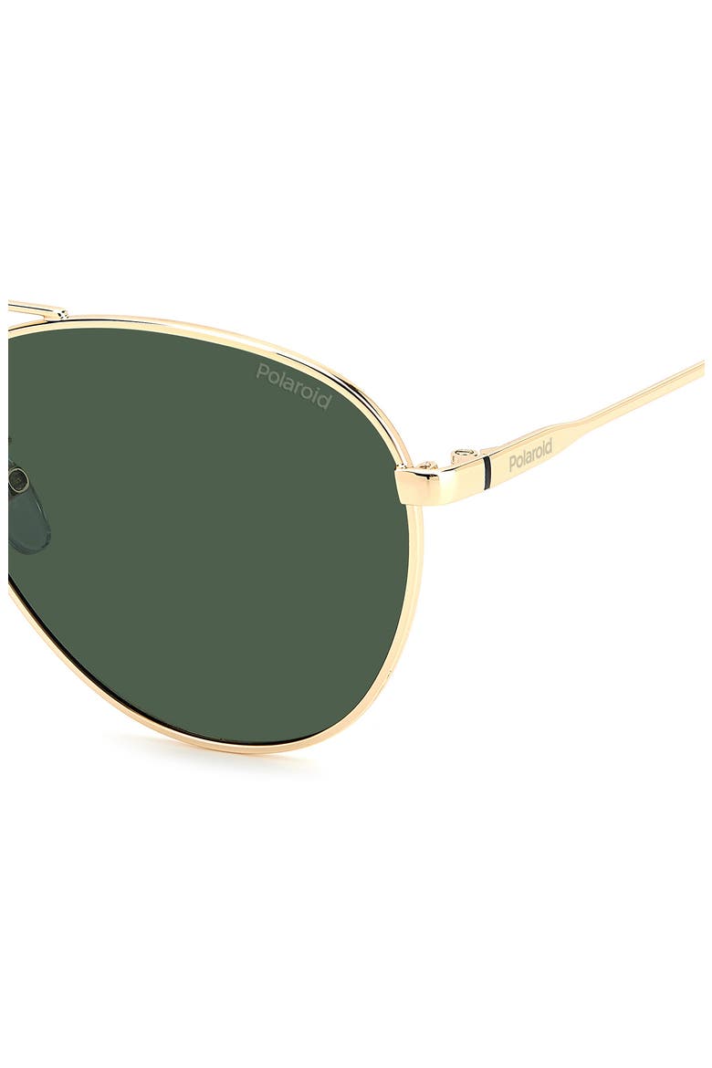 60mm Polarized Aviator Sunglasses, Alternate, color, GOLD GREEN/ GREEN POLARIZED