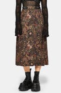 Disturbia Haunt Medieval Print Buckle Midi Skirt
