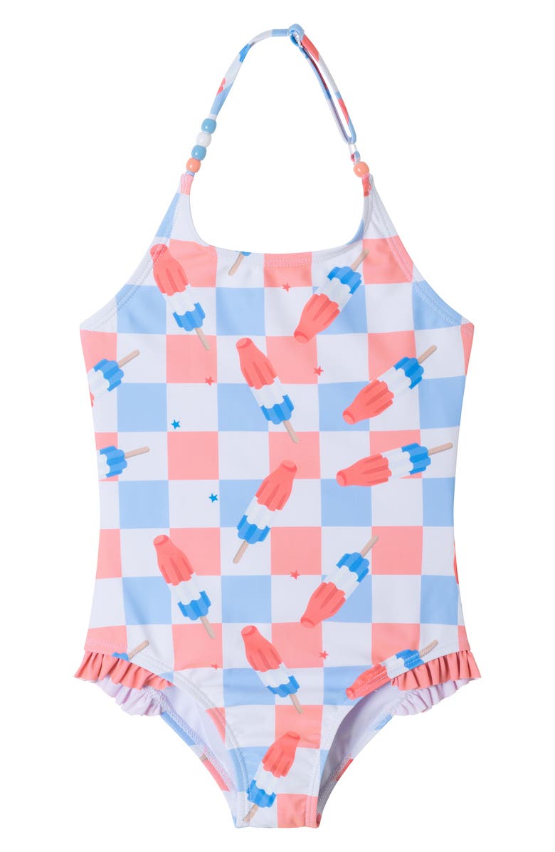 Andy & Evan Kids' Beaded Halter One-Piece Swimsuit, Main, color,