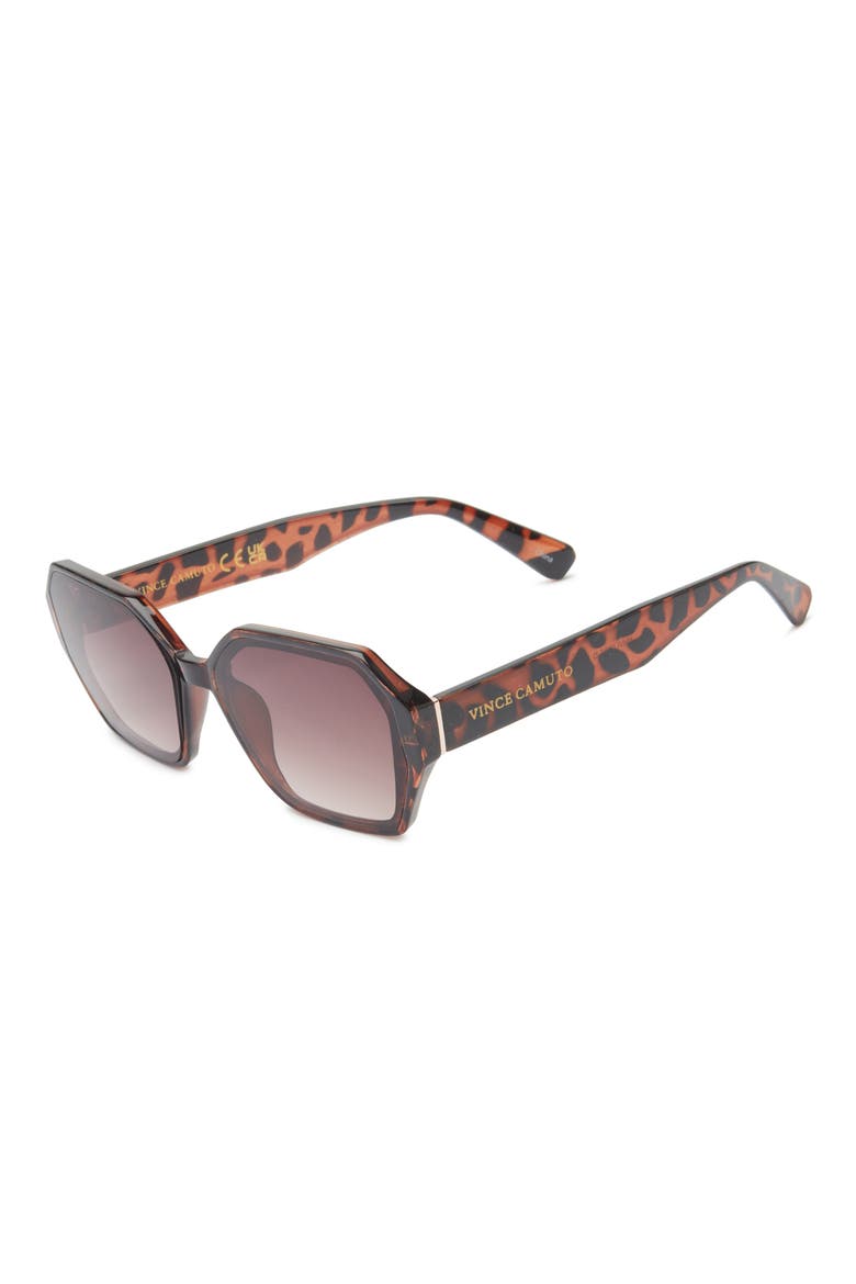 58mm Gradient Geometric Sunglasses, Alternate, color, TORTOISE