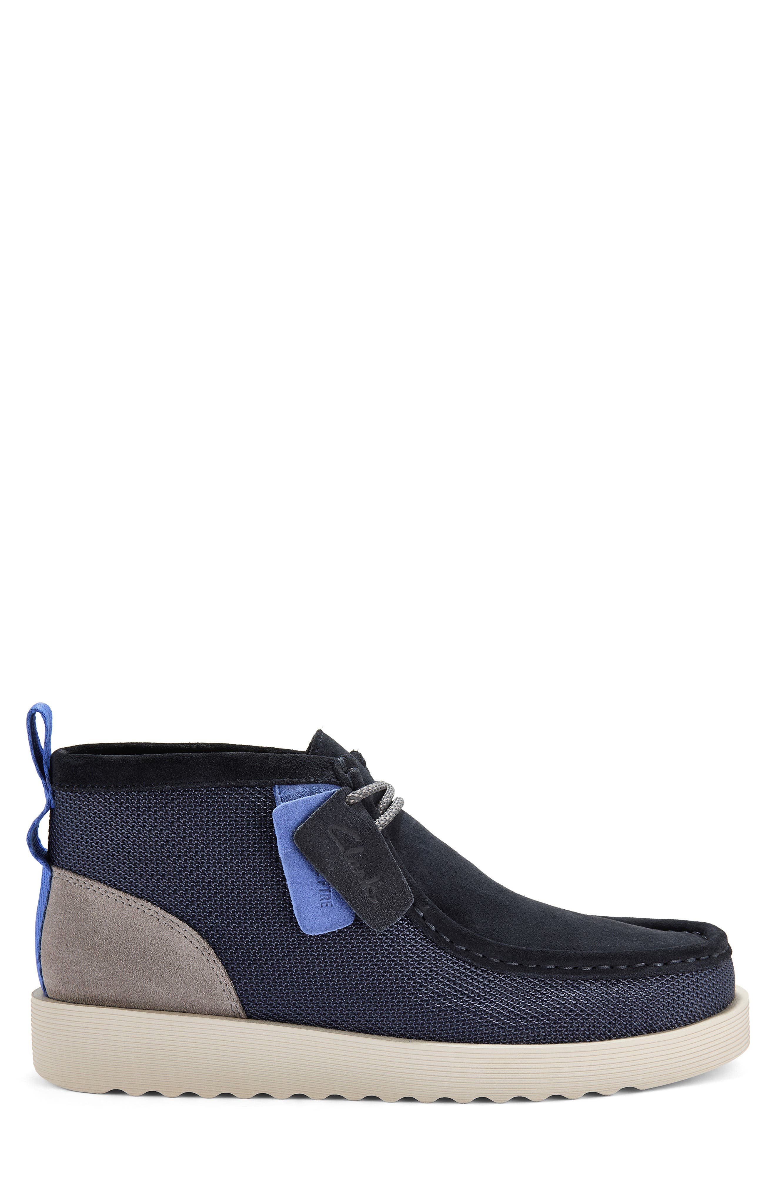 Clarks<sup>®</sup> Wallabee FTR2 Moc Toe Chukka Boot, Alternate, color, Navy Combo
