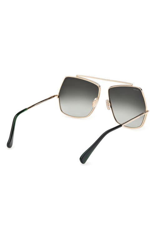 Max Mara Women's Gold & Green Gradient Elsa Petite Aviator Sunglasses In Gold/gradient Green