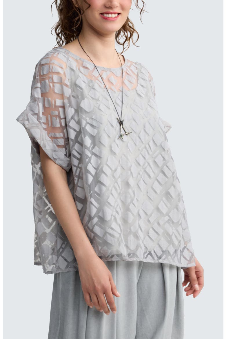 Solenne Layered Hybrid Top, Alternate, color, Ash Grey