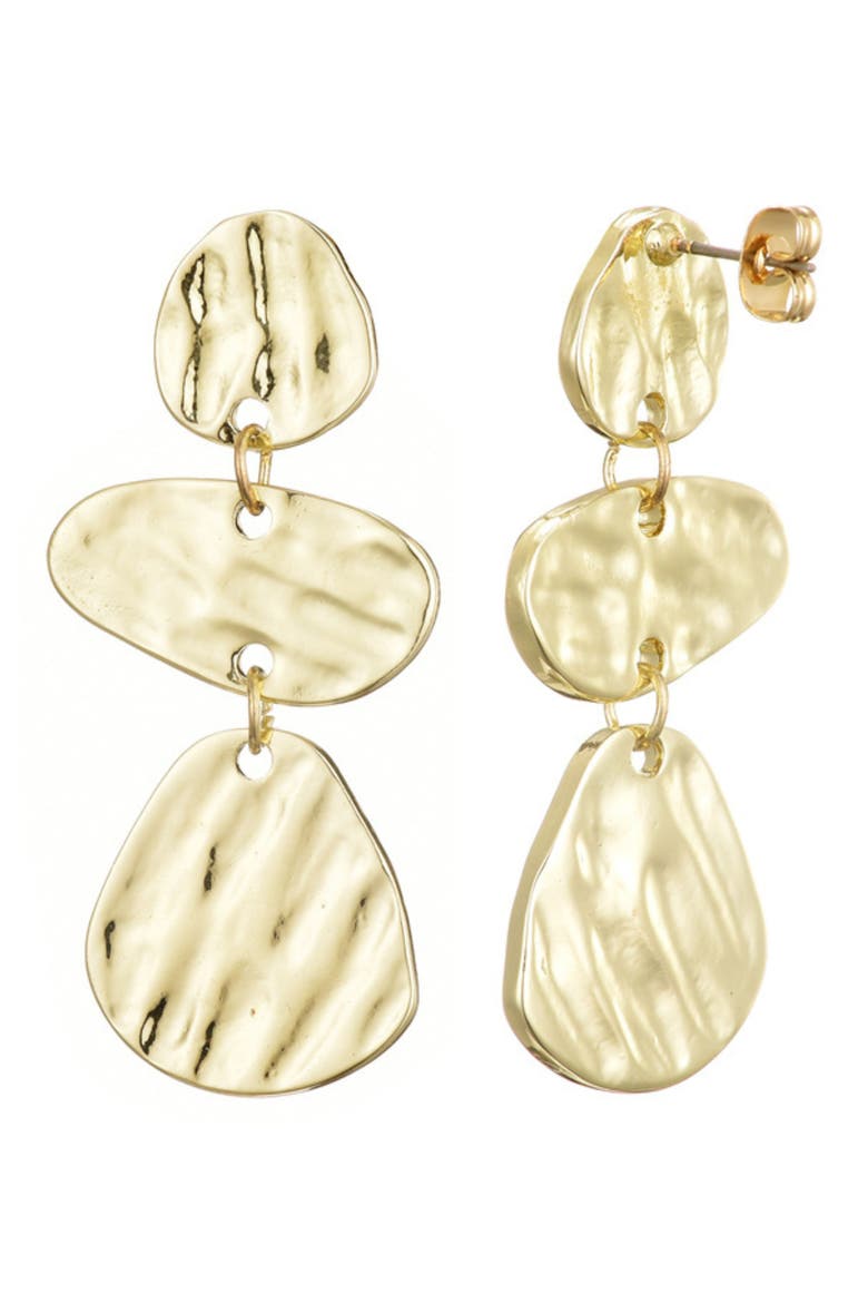 Miro Textured Drop Earrings, Main, color, GOLD