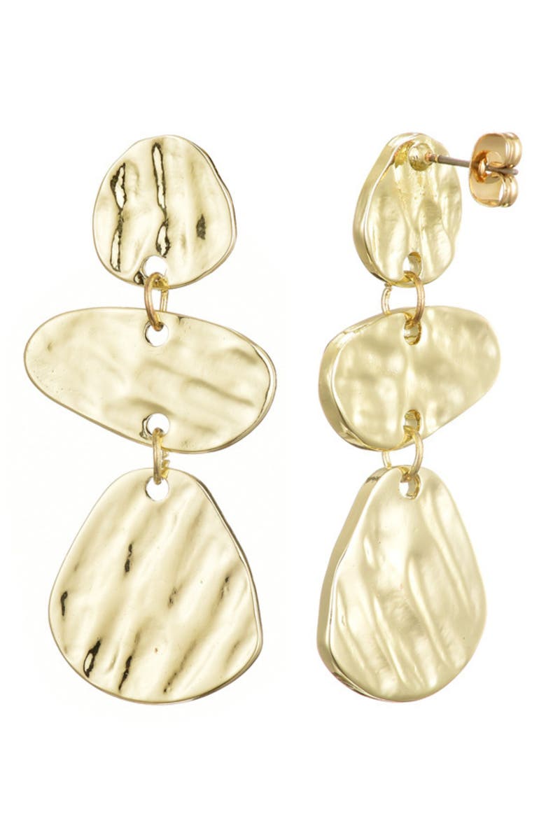 Adornia Miro Textured Drop Earrings, Main, color, Gold