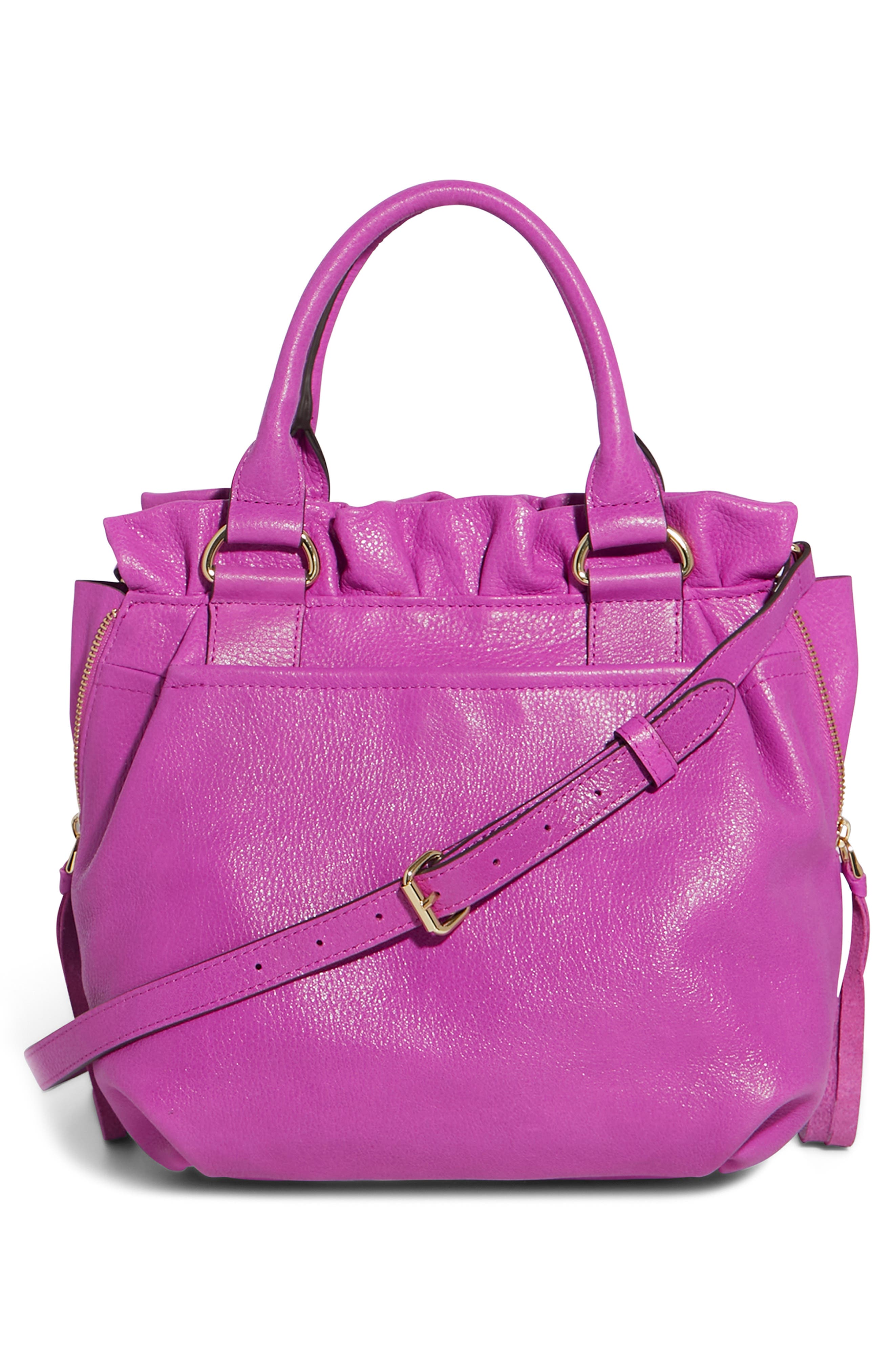 Cooper Convertible Leather Shoulder Bag, Alternate, color, FUCHSIA