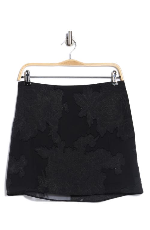 Leith Floral Jacquard Miniskirt In Black