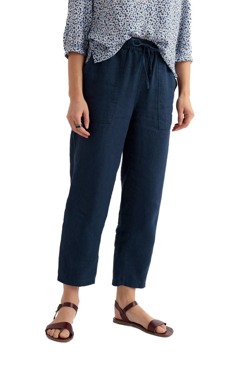 Sholl Drawstring Tapered Organic Cotton Twill Pants, Main, color, SEA CAVE