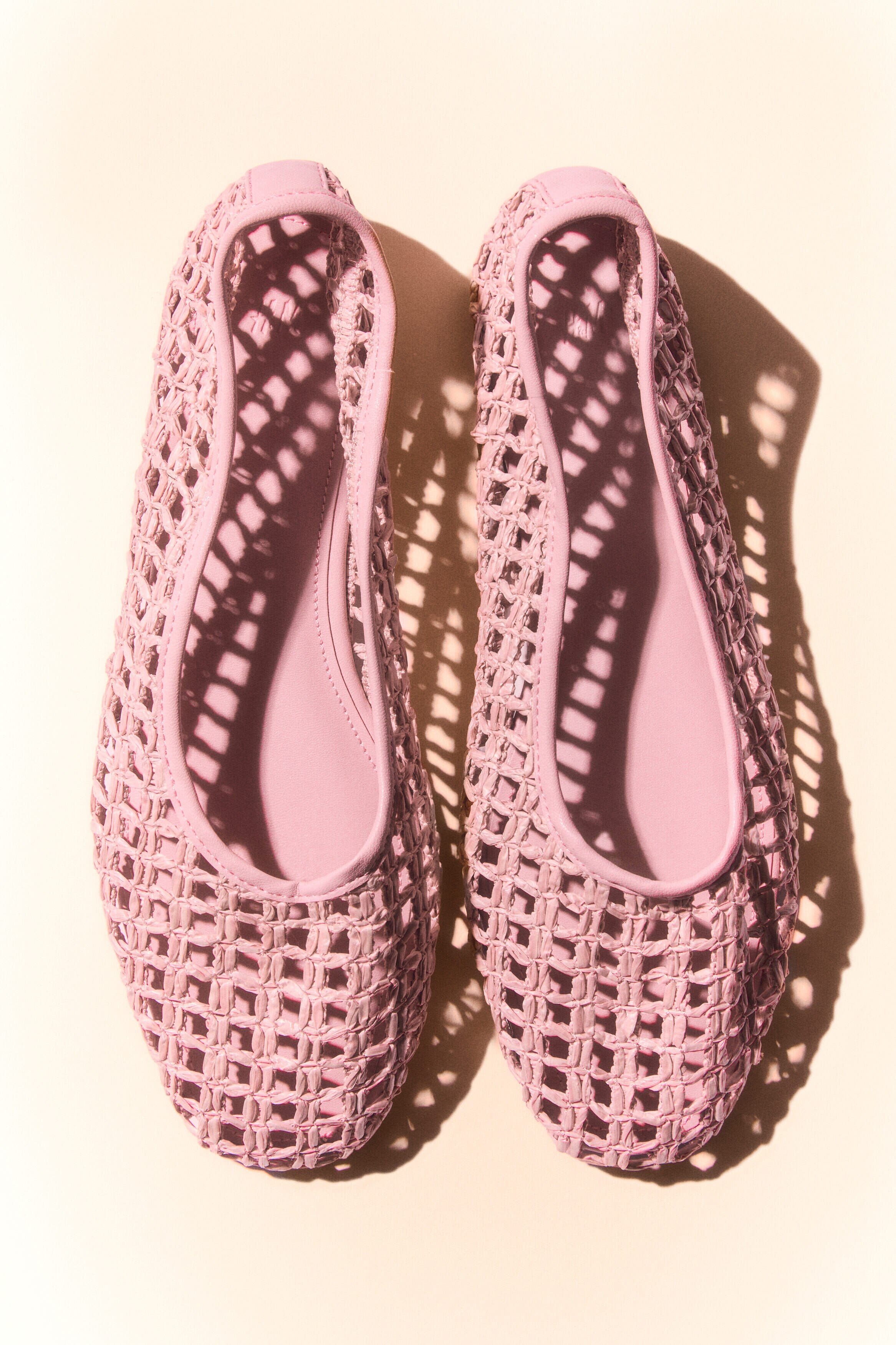 H&M Straw Ballet Flats, Alternate, color, Light Beige