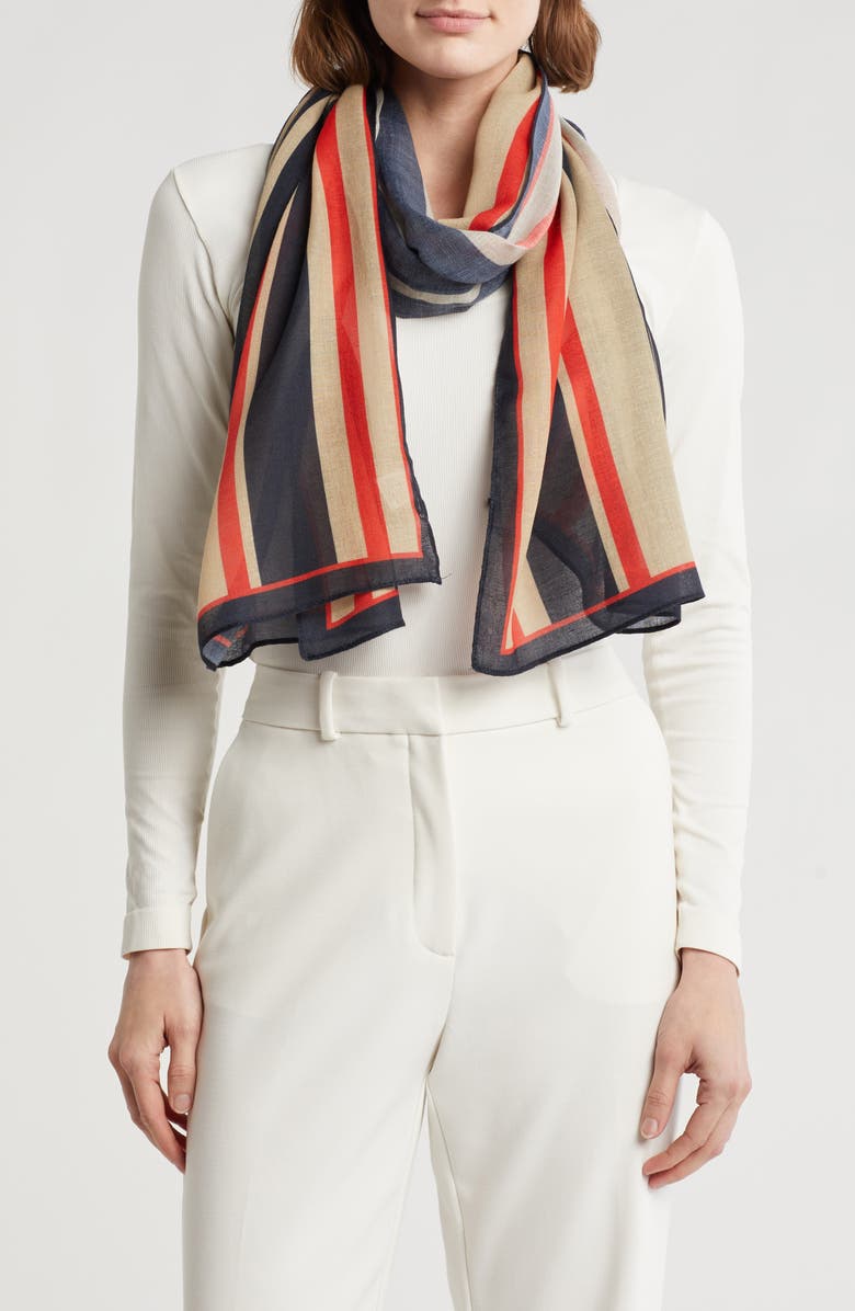 Steve Madden Stripe & Sporty Oblong Scarf, Main, color, 